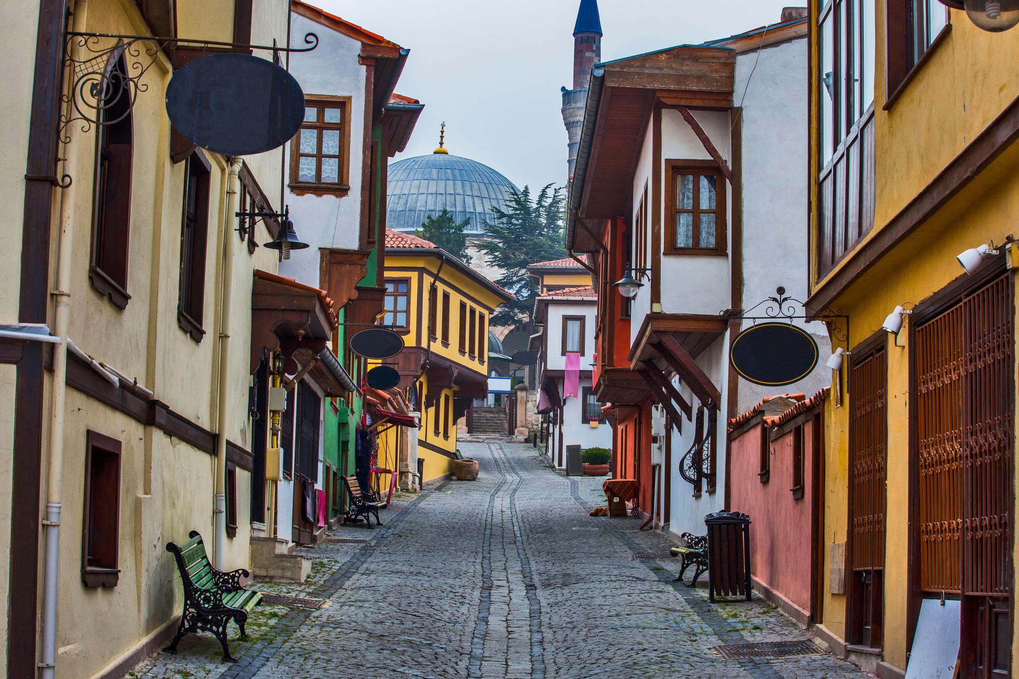 Casas otomanas de colores en Odunpazarı, Eskişehir